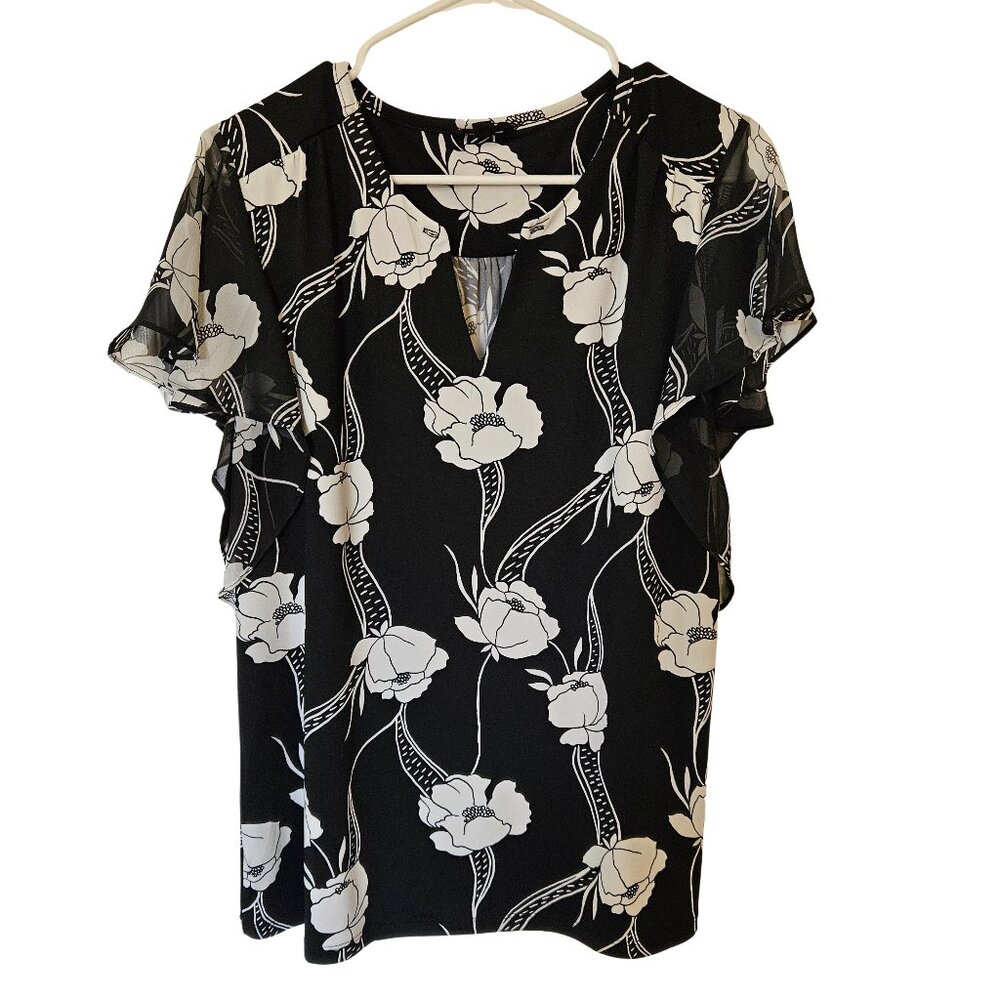 Professional Black and White Work Blouse